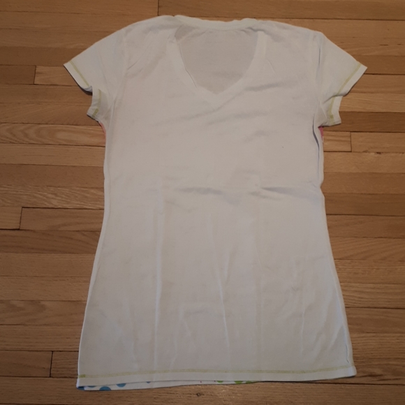 ATHLETIC WORK white, pink, orange, green, blue tee - Picture 2 of 4